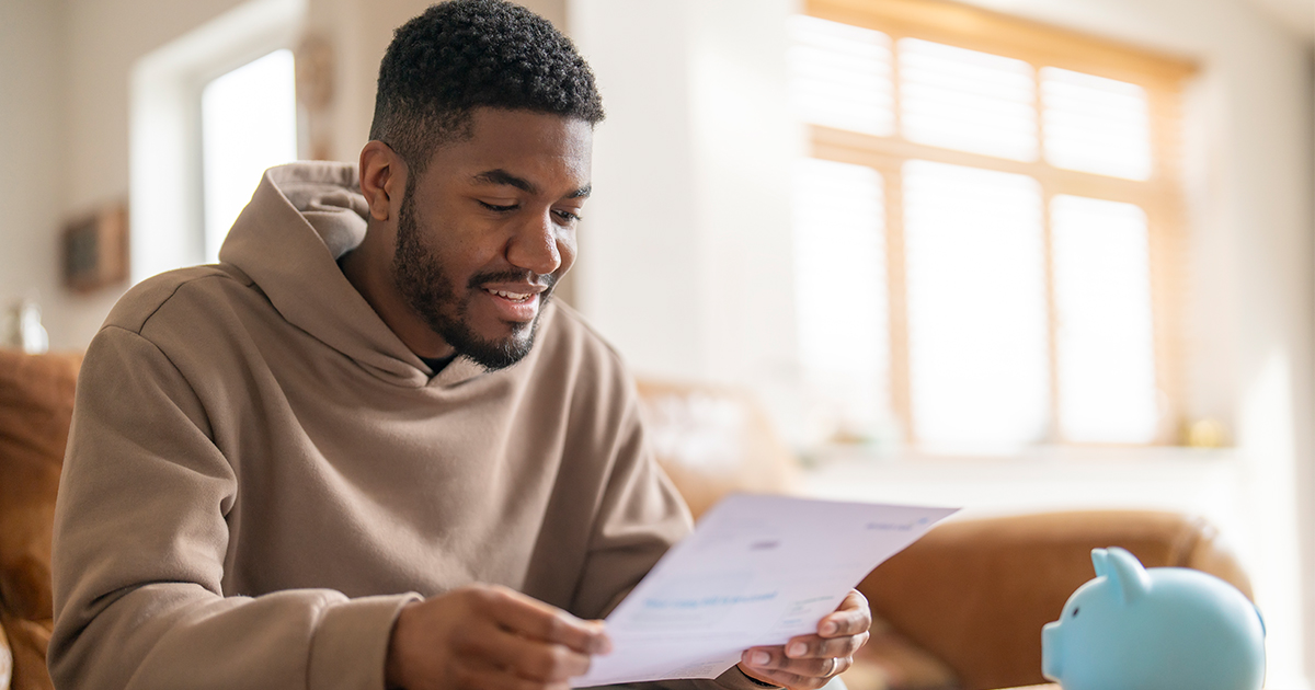 person reviewing credit report